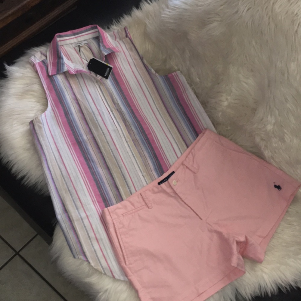 Kenzie striped top sz m Ralph Lauren short sz 6